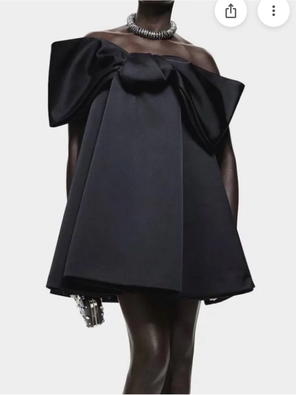H&M Black Strapless Mini Dress with Statement Bow